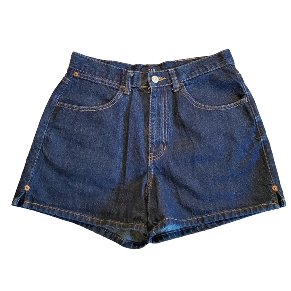 GAP Pants - GAP | High Waisted Dark Blue Denim 100% Cotton 90s Jean Shorts (Size 8)